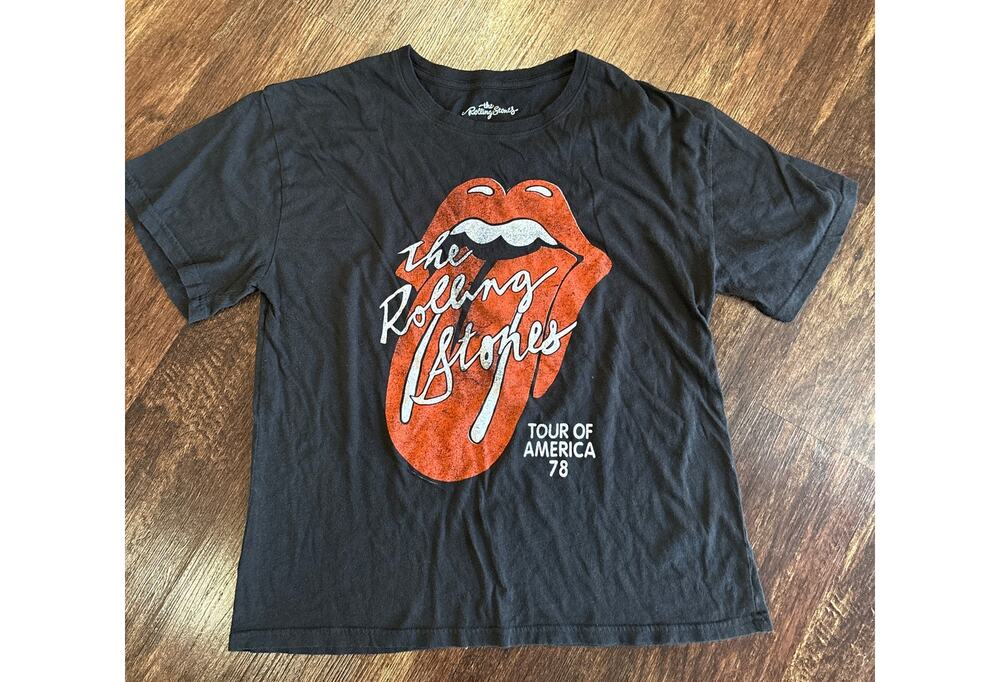 The Rolling Stones Classic Tongue Logo Graphic T-Shirt Charcoal Gray XXL